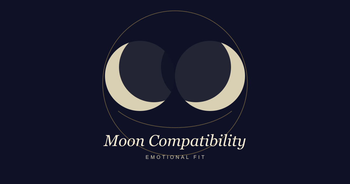 Two crescent moons facing each other to represent moon sign compatibility and emotional fit.
